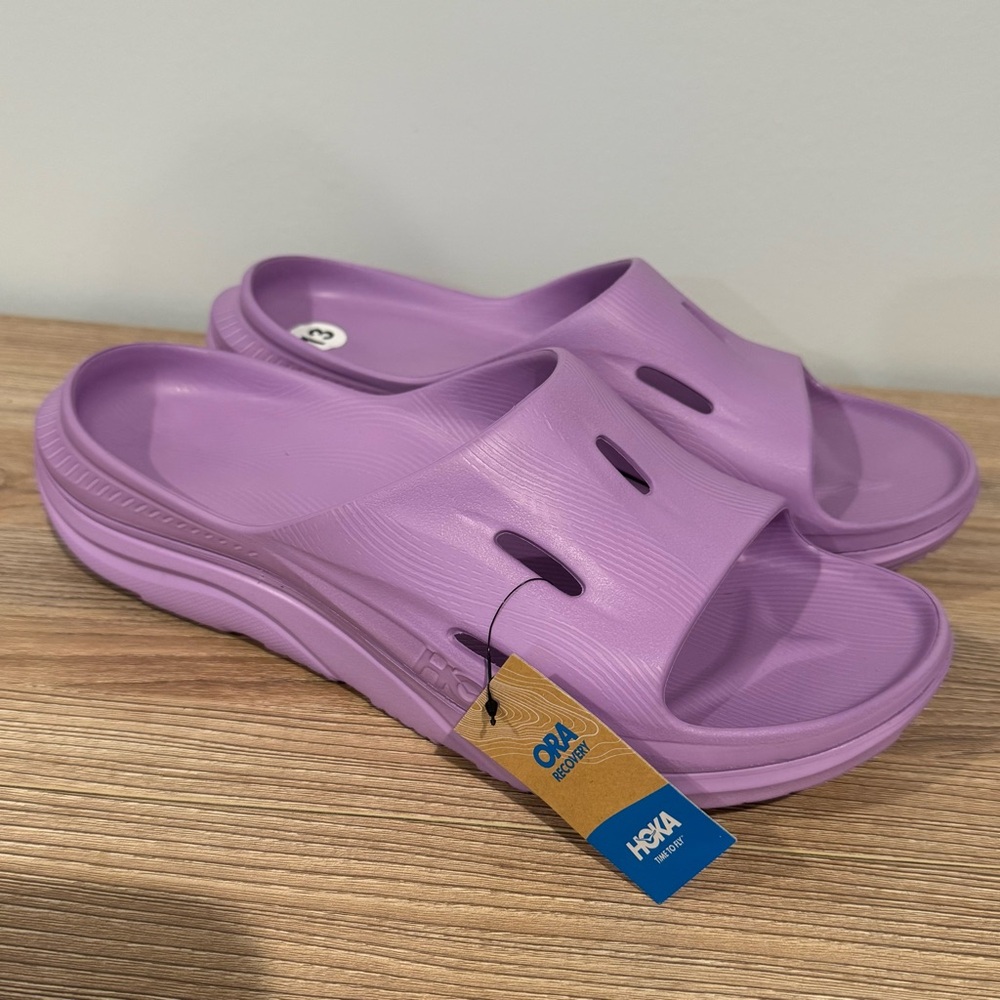 NWT Hoka Ora Recovery‎ Slides 3 Sandals Comfort Slip On Lavender Womens 15